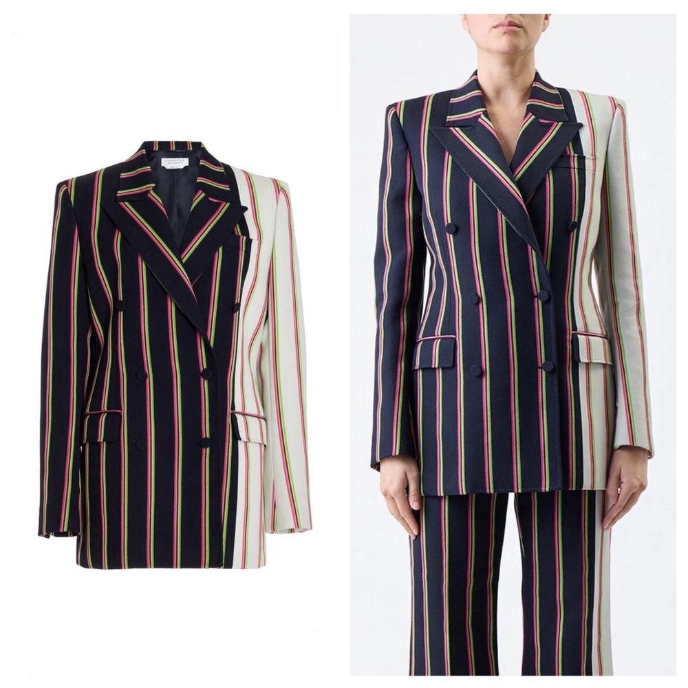 Gabriela Hearst Mccoi Double-Breasted Multi Striped Blazer